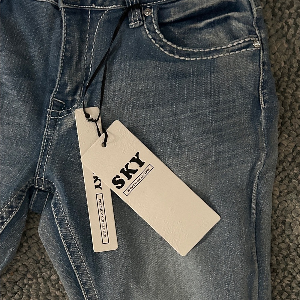 Sky Women's Light Blue Flare Jeans - Picture 3 of 8